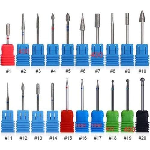 1pc 20 Sizes Nail Drill Milling Nail Drill Bits Cuticle Cutter for Manicure Drill Accessories Nail Mill Cutter Drills THYU
