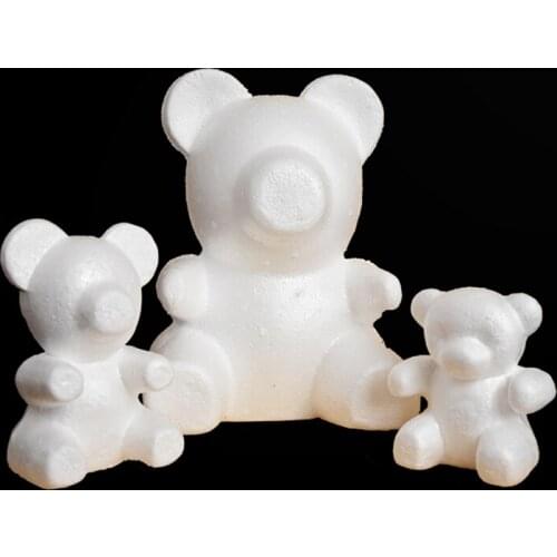 1Pc Polystyrene Styrofoam Modeling Foam Bear White Craft For DIY Party Decoration Wedding Birthday Valentines Day Gift