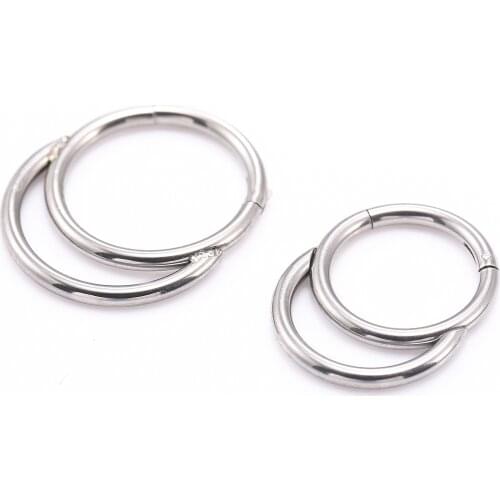 10pcs/lot Free Shipping Seamless Hinged Segment Ring Clicker Cartilage Nose Hoop Ear Cartilage Septum Ring 16G