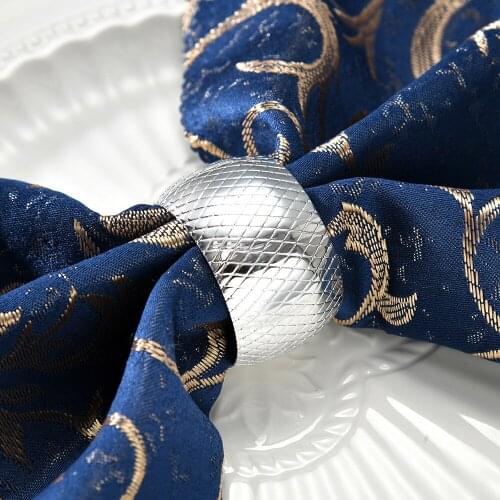 10pcs/lot Hot sale grid drum napkin ring alloy napkin buckle holiday party napkin ring desktop decoration supplies