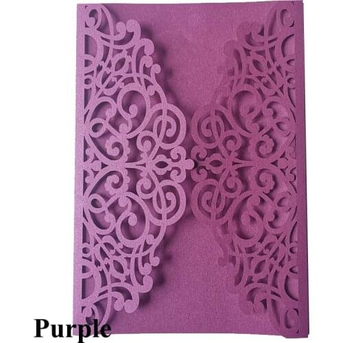 10pcs Wedding Invitations Cards Laser Cut Flower Multi Color Decor Gift Greeting Card RSVP Customize Party Favor Decoration