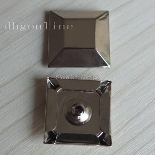 100 PCS 25mm 1'' Rapid Rivets Stud Faceted Square for bag shoes clothes Leather Nickle