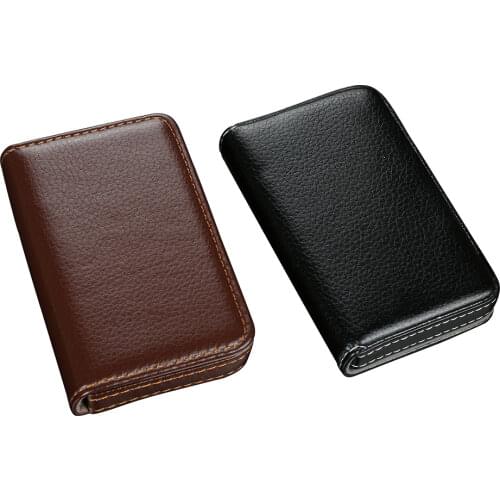 15-25 pieces Name card Holder Lichee Pattern PU Leather Business Card Pocket Box Business Card Case holder for Men & Women