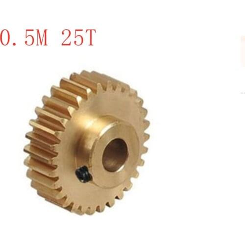 2pcs 0.5M25T 0.5M 25 Teeth Brass Step Spur Gear CNC lathe machining parts