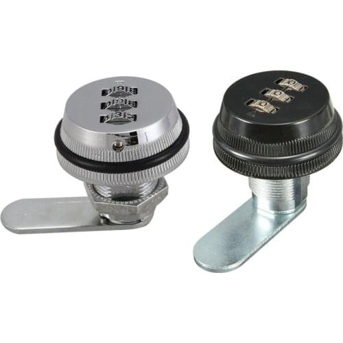 2 Pcs Alloy Code Combination Cam Lock Keyless Post Mail Box Cabinet RV 3 Dial , Black & Silver