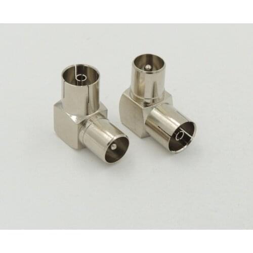 20 pcs copper DVB-T TV PAL Male to Female Right Angle RF Adapter Connector M/F
