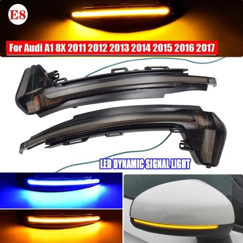 For Audi A1 8X 2011 - 2017 Dynamic LED Blinker Side Mirror Marker Turn Signal Light Lamp