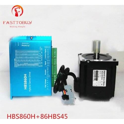 4.5Nm Nema34 AC60V DSP Closed Loop Stepper Drive+Motor for CNC Mills