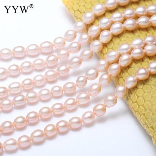 5-6mm Pink Natural Freshwater Pearl Beads High Quality Rice Shape Punch Loose Beads For DIY Necklace Bracelet Jewelry Making