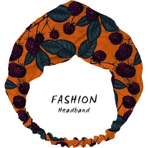 2020 Hair Accessories Women Summer Hair Bands Blackberry hand -drawn Print Headbands Cross Bandage Bandanas HairBands Scrunchies