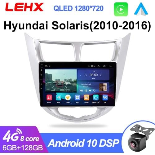 LEHX Car Radio Multimedia Video Player Navigation GPS Car Android For Hyundai Solaris Accent Verna 2011 2012 2013 2014 -2016