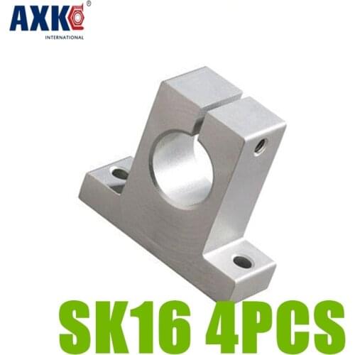 Axk 4 Pcs Sk16 Sh16a 16mm Shaft Support Linear Rod Cnc Router