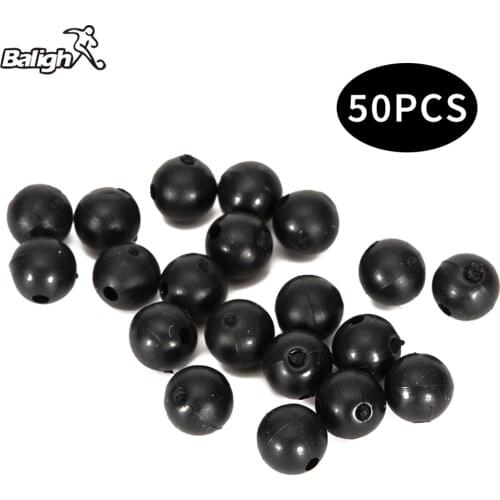 Balight Carp Fishing Beads 50pcs/lot Round Soft Rubber Black Green Brown Carp Fishing Rig Beads 6mm/8mm