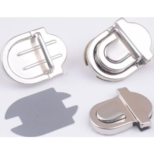 Free Shipping-5 Sets Silver Tone Trunk Lock Handbag Bag Accessories Purse Snap Clasps/ Closure Locks 34x47mm J1816
