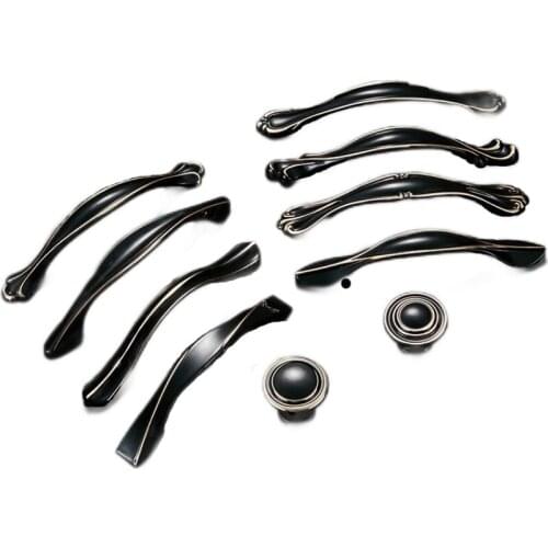 Feng Ye Zinc Handle Fuji black Cabinet Knobs And Handles Furniture Drawer kitchen Closet Door Closet Dresser Knob PULL Hardware