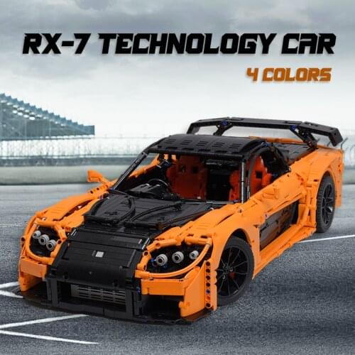 New Building Block RX-7 Technology Car Fortune SportsCar DIY Assembly Childrens Education Toy Gift Model
