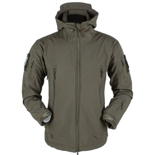 Soft Shell Military Uniform Men Tactical Warm Thermal Breathable Hooded Coat Male Outerwear Army Clothes Plus Size