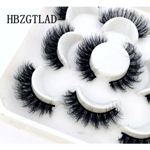 Soft 25 MM Mink Eyelashes 5 Pairs 3D Mink Hair False Eyelashes Natural/Thick Long Eye Lashes Wispy Makeup Beauty Extension