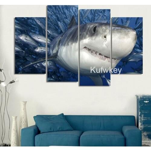 4 pcs set sea,Shark painting 5d Diy diamond painting crystal square diamond drill diamond embroidery cross-stitch free shipping