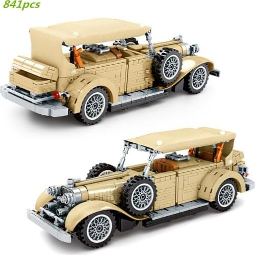 2021 NEW City High-tech Retro Vintage Car KB-V12 Building Blocks Kit Bricks Classic Model Vehicle Kids Toys For Children Gifts