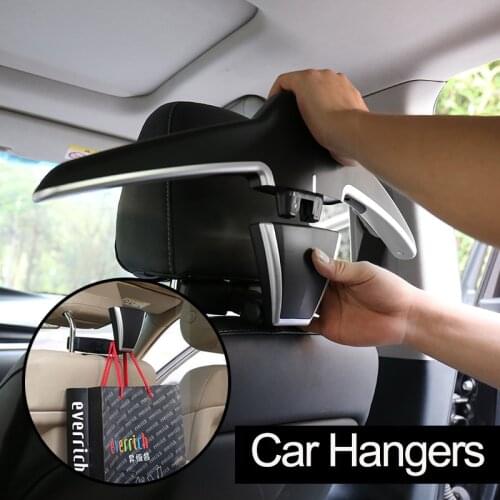 QHCP Multifunctional Car Seat Coat Hangers Suits Jacket Holder Headrest Clothes Hanger Vehicle Seat Back Clip Fastener Universal