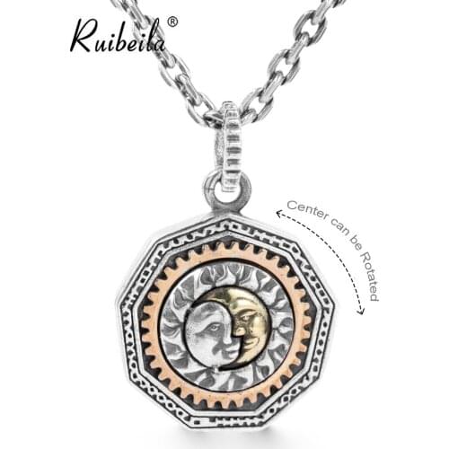 Ruibeila dieu oeil destin roue pendentif rotatif unisexe porter 925 argent Hip Hop tendance bijoux Cool cadeau