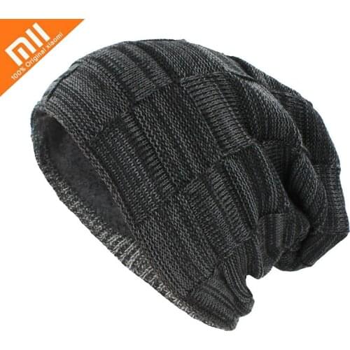 Xiaomi Beanies Winter Hats For Men Knitted Hat Women Male Thicken Warm Soft Bonnet Beanie Hat Unisex Plus Velvet Casual Cap
