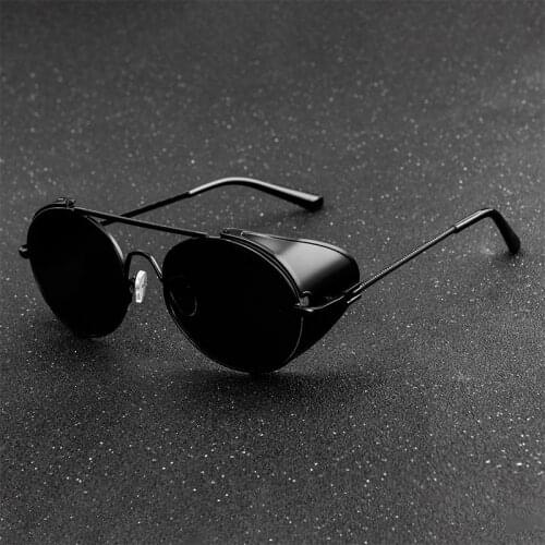 New Retro Steampunk Style Sunglasses Men Women Brand Designer Round Metal Frame Punk Lens Sun Glasses Gafas de Sol
