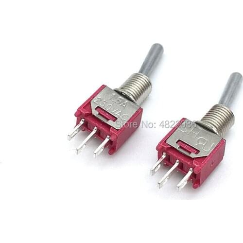 High Quality 5pcs SH TS-4 3Pin ON-ON Maintained 3 Pins 2Position SPDT 5mm Panel Mount Micro Little Toggle Switch