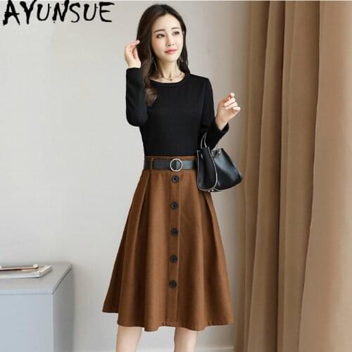 Spring Summer Dress for Womens Korean Version of The Self-cultivation Temperament Dress Long Sleeve Elegant Dress Vestidos LW069