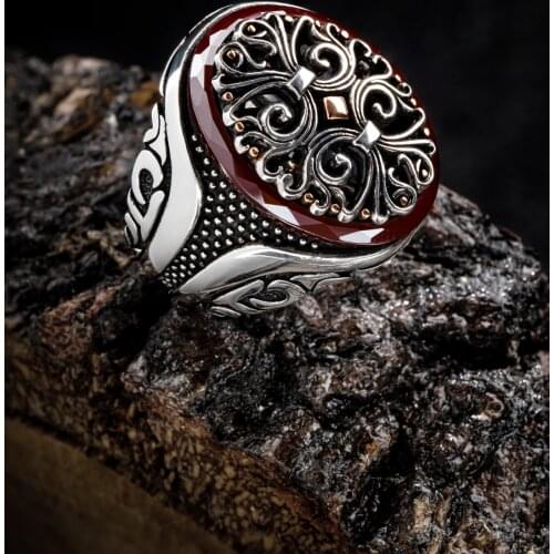 Guaranteed High-quality 925 Sterling Silver ZİRCON STONE ring Jewelry Made in Turkey in a luxurious way for men with gift