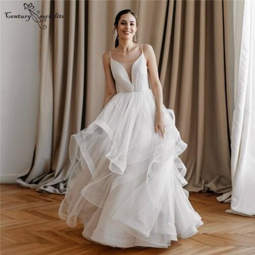 Spakrle Princess Wedding Dresses for Women 2021 Backless Floor Length Ruffles Ball Gown Luxury Bridal Gowns Vestido De Noiva