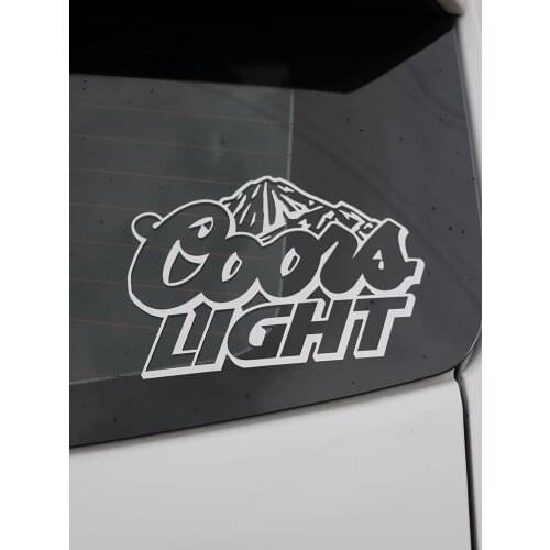 ZTTZDY 20CM*14.3CM Fashion Reflective COORS LIGHT Car Car Sticker Black Silver Vinyl Decals ZJ2-0233