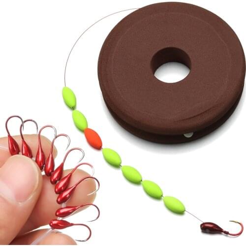 1/10/20Pcs Winter Ice Lake Vishaken Vernietigd Jig Hoofd Lood Haak Rode Worm Maggot Vishaak lokken Aas Karper Visgerei