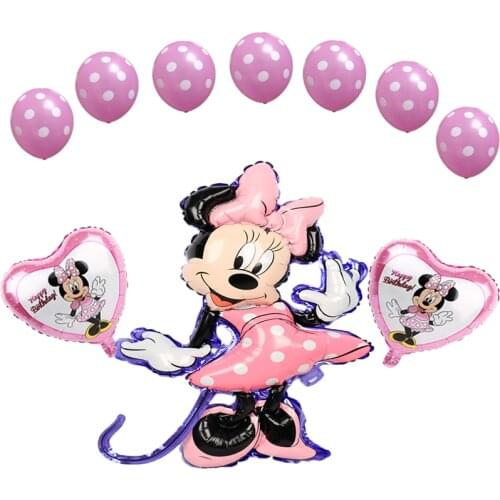 1set Mickey Minnie Mouse Balloons Disney Cartoon Foil Balloon Baby Shower Birthday Party Decorations Kids Classic Toys Gifts