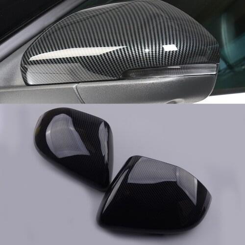 1 Pair Car Front Rearview Side Mirror Cover Trim Decoration Shell ABS Carbon Fiber Style Fit For Ford Explorer 2020 2021
