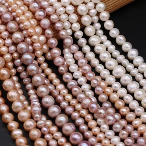 2021New Freshwater High Quality Natural Round Pearl AA Pearl for Jewelry Making DIY Elegant Necklace Bracelet Accessories 36cm