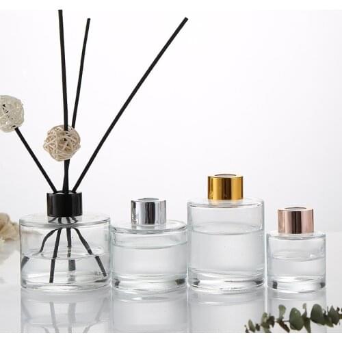 5pcs Round Transparent Perfume Glass Empty Bottle Reed Diffuser Jars Scent Volatilization Glass Container for Essential Oil