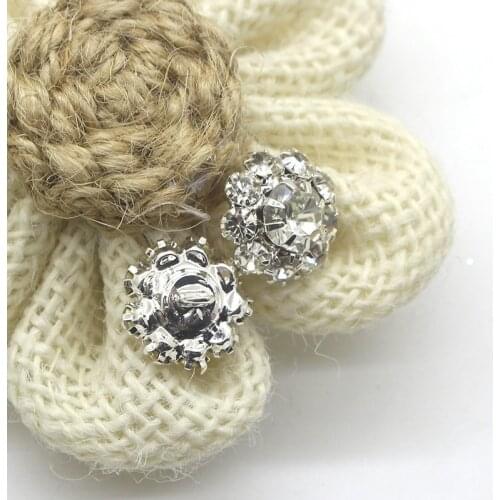 5pcs copper metal rhinestone buttons shank for hair bow accessories