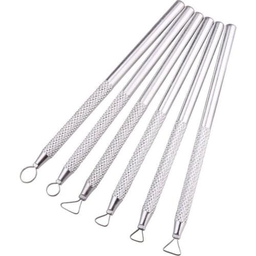Ceramic art stainless steel carving tool 6-piece clay scraper modeling carving detail small head sculpture carving model tool