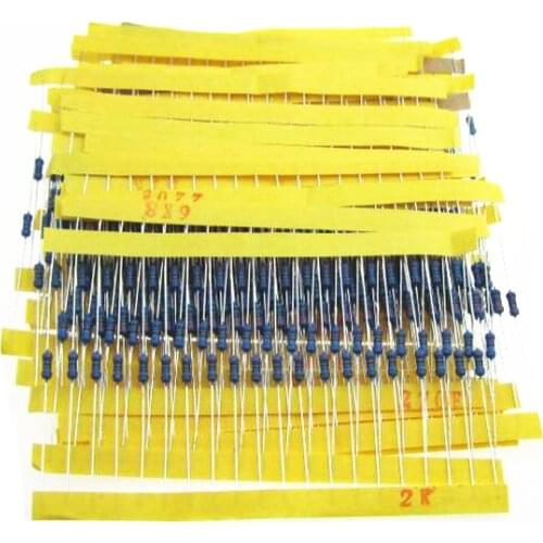 600 Pcs 1/4W 1% 20PCS Each Value Metal Film Resistor Assortment Kit Set 30 Values Assortment/Pack/Mix/Selection