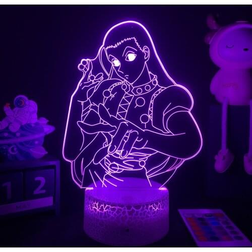 Anime Hunter X Hunter Acrylic Led Night Light Illumi Kulolo Leorio Figure Lamp for Bedroom Decor Light Kids Child Birthday Gifts