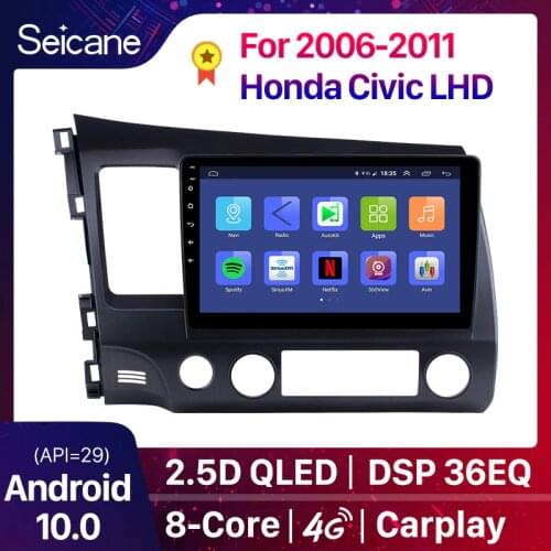 Seicane Android 10.0 DSP QLED Octa-core Multimedia Player GPS Navigation 2Din Car Radio For Honda Civic 2006 2007 2008 2009-2011