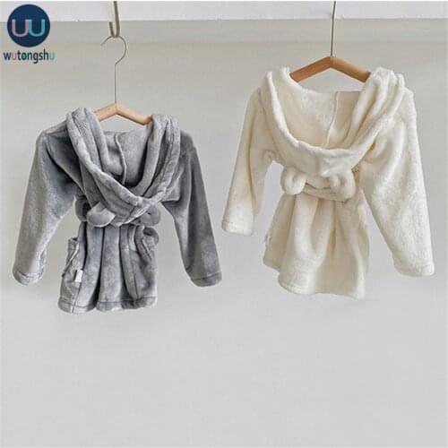 Baby Bathrobe Fall Winter Baby Bath Towel Coral Fleece Blanket Infant Hooded Wrap Animal Kids Bath Towel Infant Bathing Blanket