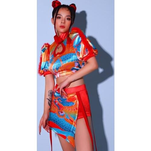 Bar ds performance Clothes Chinese Style Retro National Tide Combination Dance Team Jazz Business Show Stage Costume Female2021