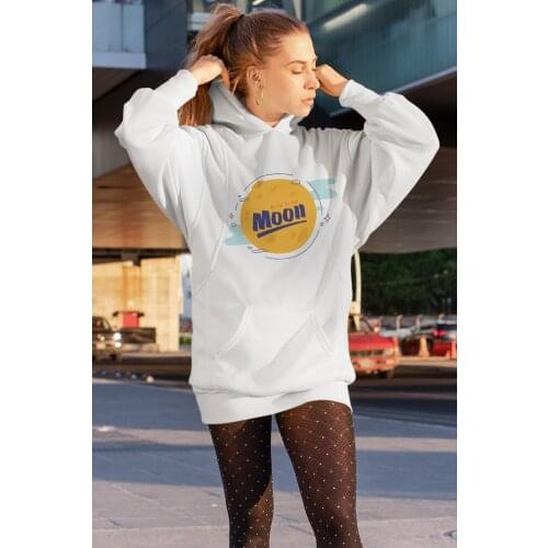 Angemiel Wear Moon White Dress Sweatshirt Tunik