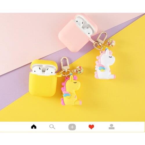 Cartoon Unicorn Cover For Apple Airpods Case Wireless Bluetooth Earphone Protective Case with Smooth Touch Charging Box Cover