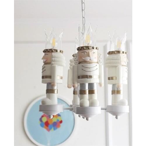 Nordic cartoon king decorative chandeliers lights childrens room lamp bedroom American lamp resin hanging lamps decor lighting