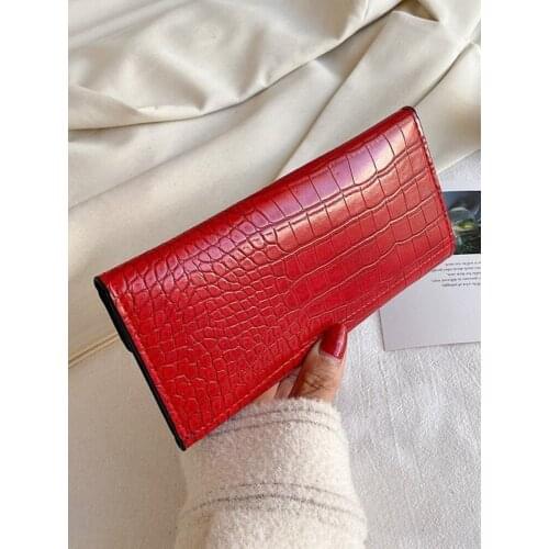 Designer luxury crocodile print purse women long wallet fashion new ladies money card holder unique purses