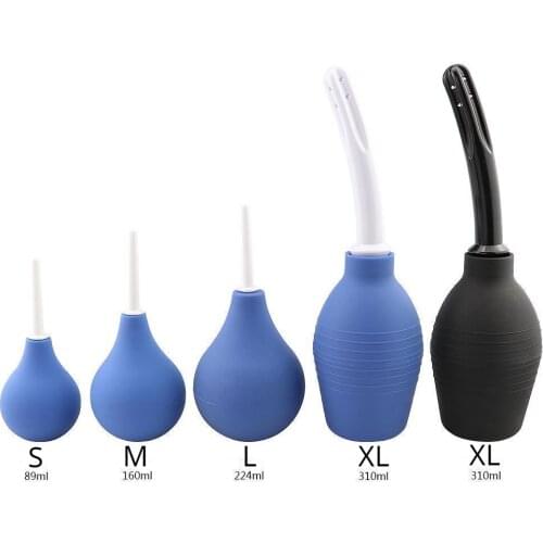 Enema Rectal Shower Cleaning System Silicone Gel Blue Ball For Anal Anus Colon Enema Anal Cleaning anal plug
